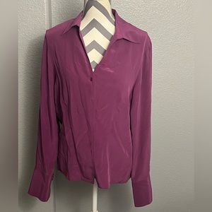 Jones Wear Essentials Silk Button Down Blouse Size 12